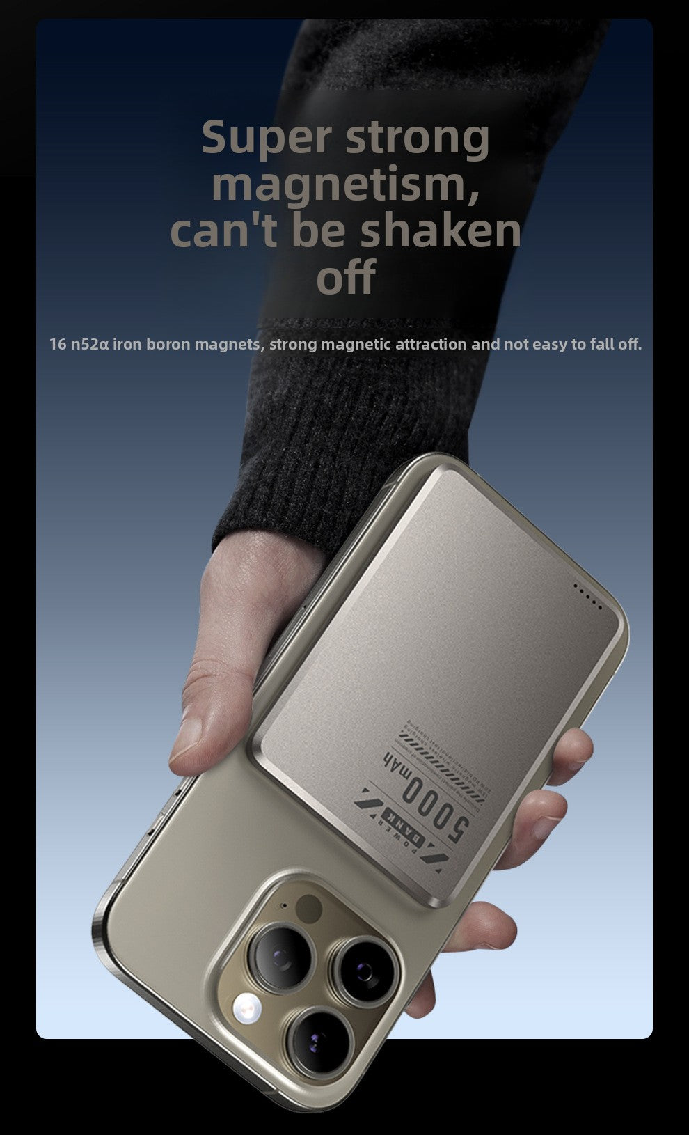 Ultra-thin Magsafe magnetic wireless power bank 5000mAh PD20W fast charging aluminum alloy compact mobile power supply