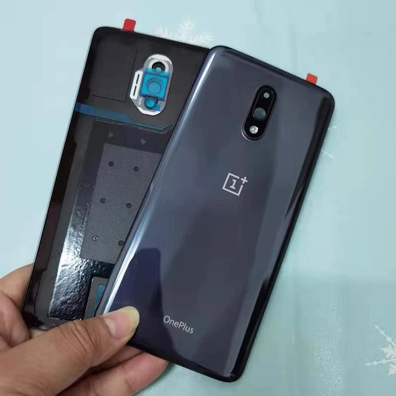 AAA+ quality For OnePlu Back Battery Cover Door Rear Glass Oneplus 6 6T 7 7T 7Pro 7TPro Battery Cover  Case With Camera Lens OnePlus phone repair parts