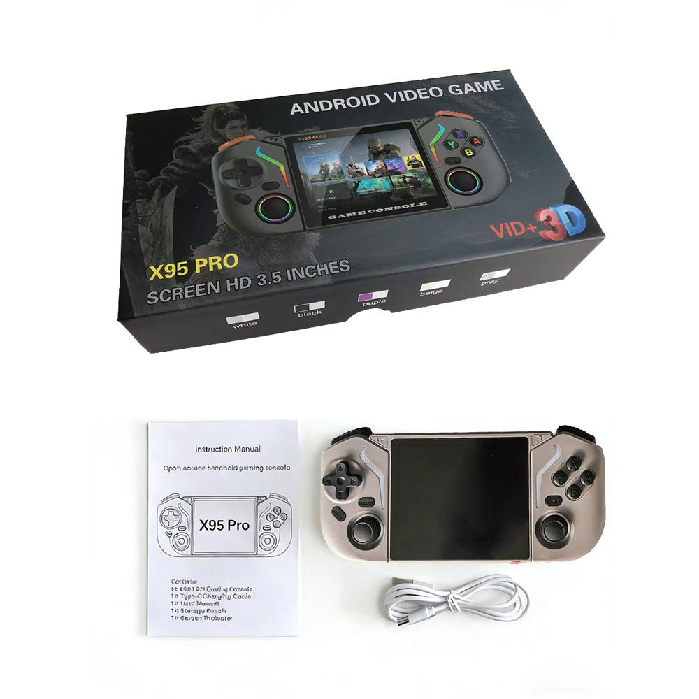 3.5" inch X95 PRO  PSP HD wifi Android 9.0 dual system Retro Handheld Game Console 3000mAh type C rechargable 64GB/128GB Portable Gaming Device  Game Player console