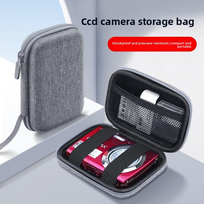 CCD camera bag, card machine storage bag, suitable for Canon, Sony, Fuji, Nikon, camera case, hard case, retro card machine storage box, small digital camera storage bag, shockproof, compressive and anti-drop warehouse Digital camera accessories