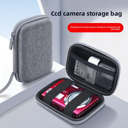 CCD camera bag, card machine storage bag, suitable for Canon, Sony, Fuji, Nikon, camera case, hard case, retro card machine storage box, small digital camera storage bag, shockproof, compressive and anti-drop warehouse Digital camera accessories
