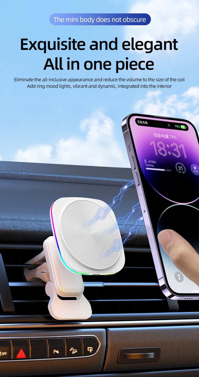 Car magnetic wireless charging 15w magnetic wireless charger, wireless magnetic attraction is suitable for Apple Android mobile phones