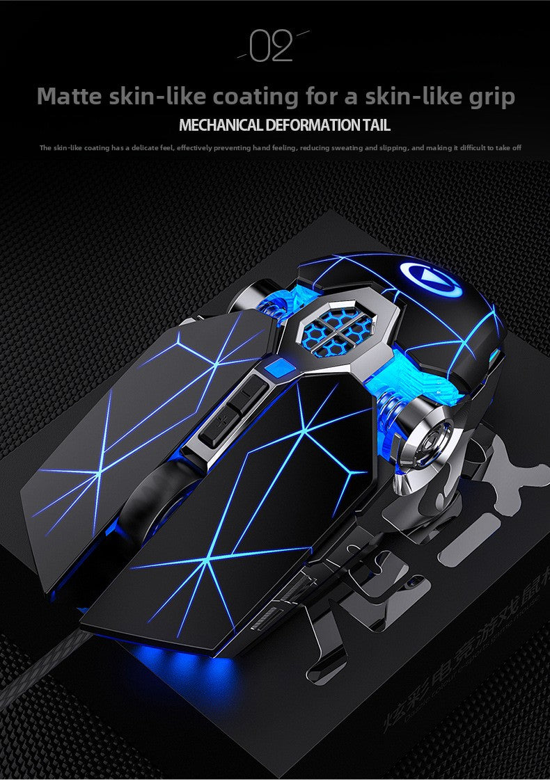 Silver eagle ghost shark e-sports mechanical mouse, wired silent game usb computer