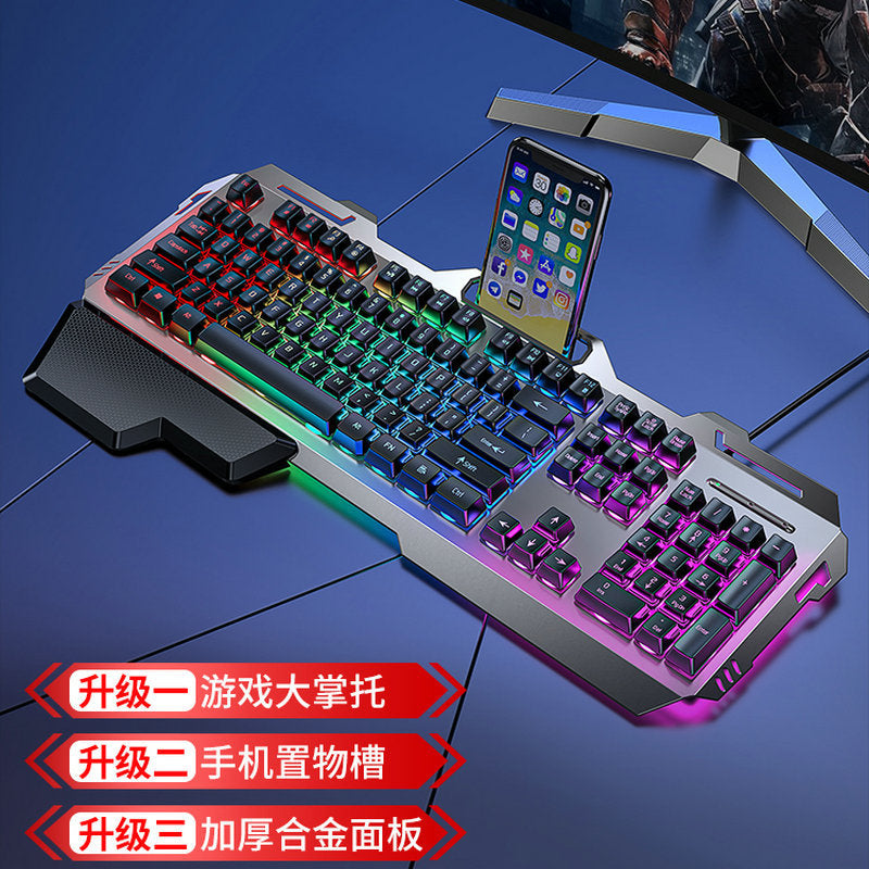 (Shipping fee not included) Cross-border mechanical tea shaft feel keyboard mouse earphone set laptop wired keyboard mouse e-sports game