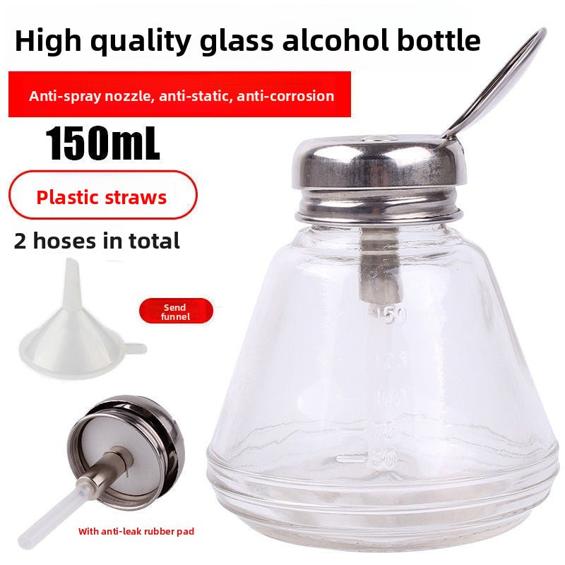 Thickened pressing glass alcohol bottle anti-corrosion washing water mobile phone repair pressing bottle cap automatic Repair tools