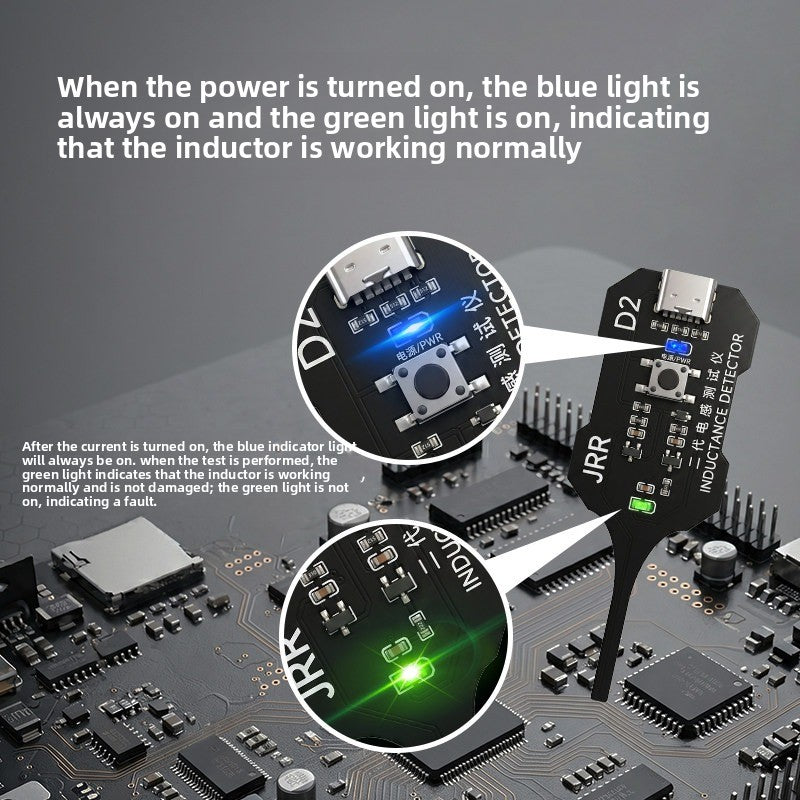 JRR inductance tester mobile phone maintenance and testing, electronic main board inductance fault investigation, electromagnetic induction measuring instrument repair tools