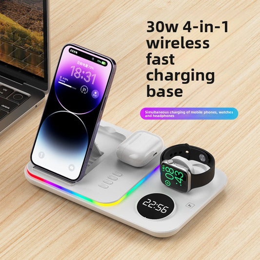 3-in-1 wireless charger, clock wireless charging 30W multi-function magnetic wireless charging