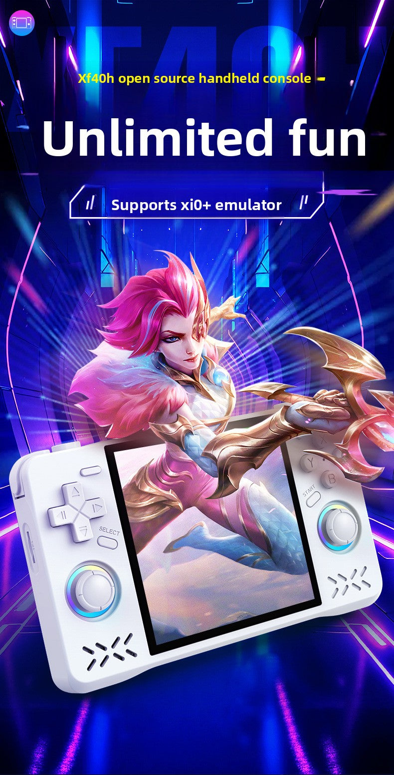 4" inch XF40H IPS HD RGB display WIFI Online match fight Linux Dual 3D joysticks RGB 4000mAh  rechargable supporting 2.4G wireless Gamepad connected games Handheld Game Player console