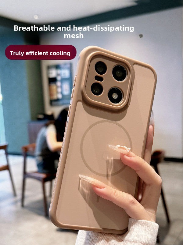Contrasting color heat dissipation magnetic suction For OnePlus 15 mobile phone case New OnePlus 15T strong magnetic adsorption fine hole frame OnePlus side heat dissipation design Soft edge shell Phone Accessories