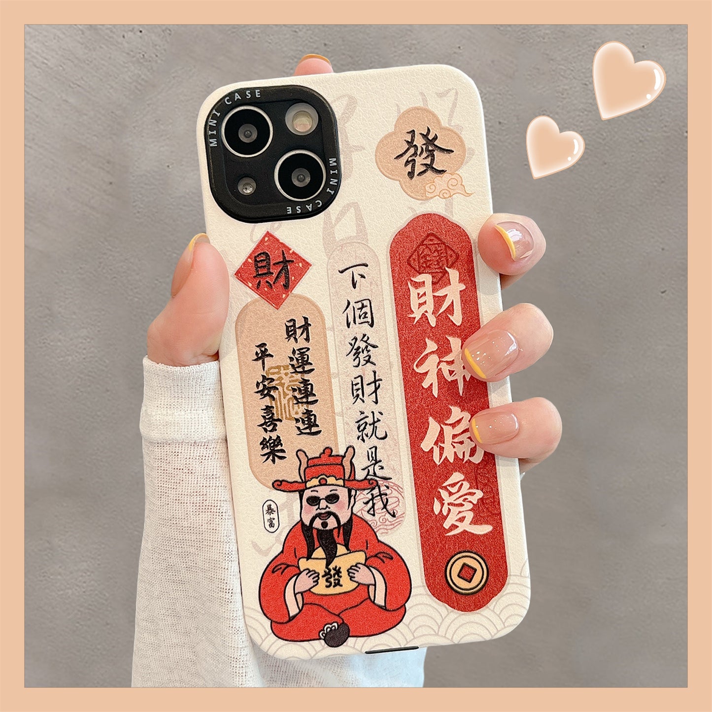 Accessories for Apple 15 mobile phone case iphone14promax Buddha Lord God of Wealth 13 Shun~ auspicious text 12 couples female