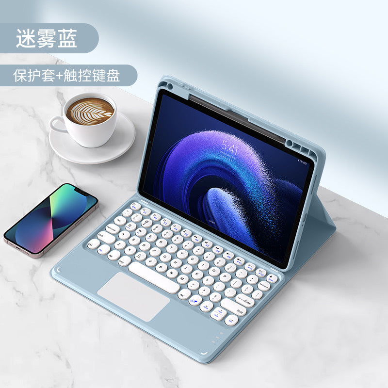 Applicable to Xiaomi tablet 6 Bluetooth keyboard cover Xiaomi 5 protective cover 11 inch round hat touch Bluetooth keyboard and mouse set protective Accessories