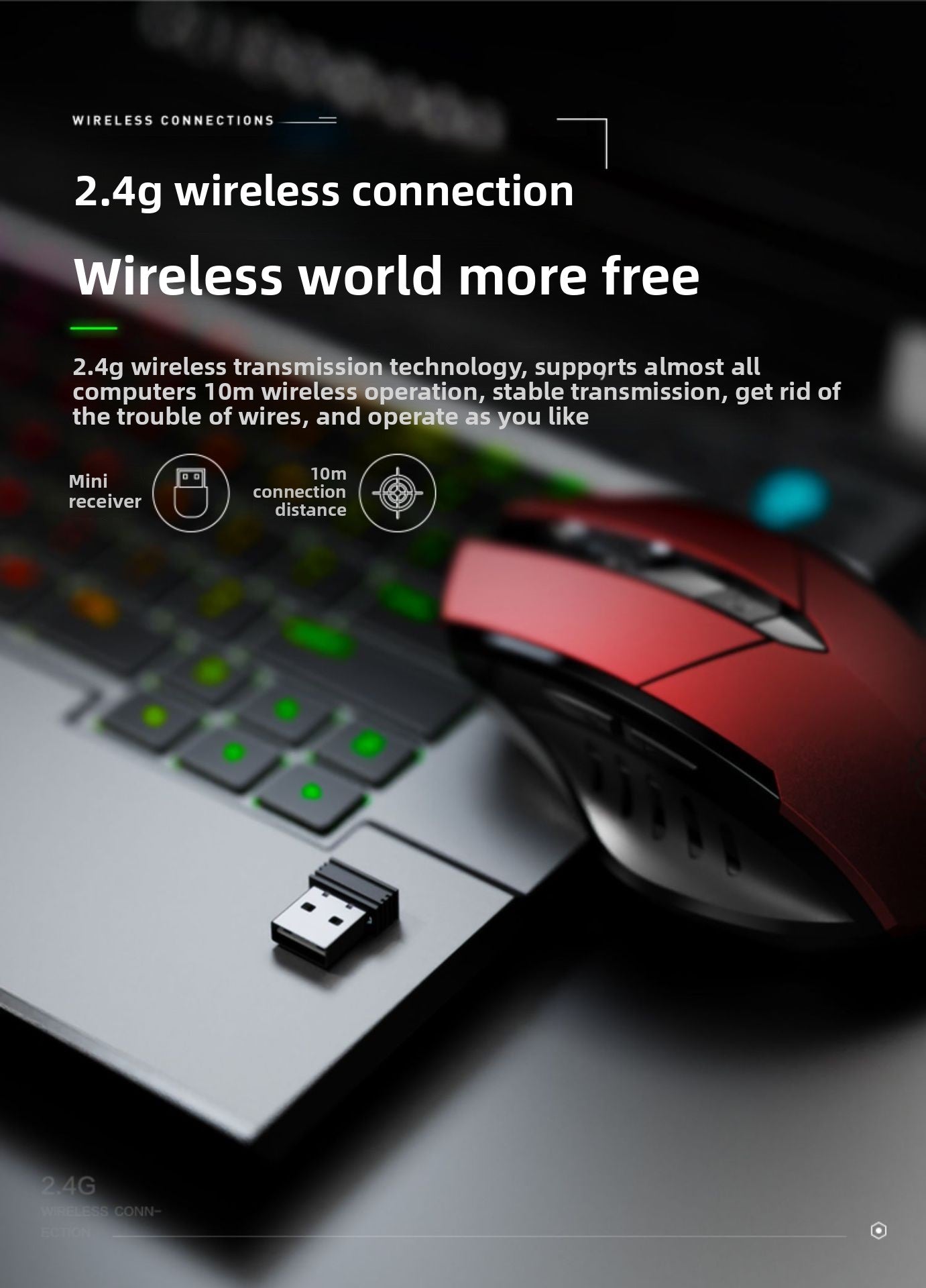 PM6 wireless bluetooth three-mode mouse F1S charging silent business office game computer