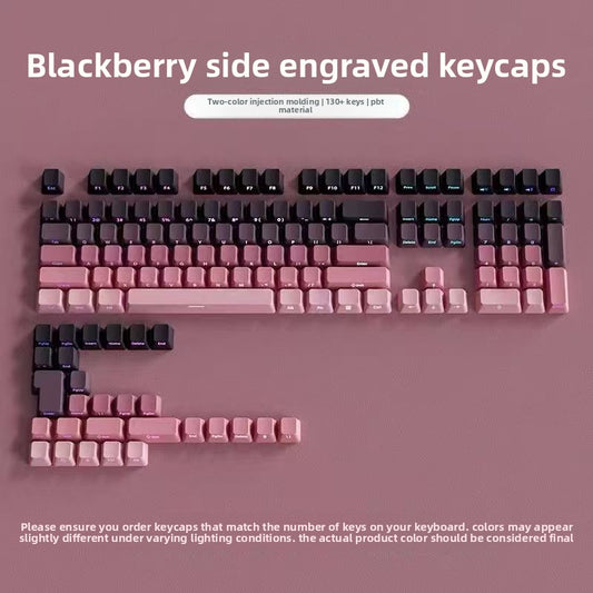 Side engraved keycap two-color character light transmission PBT original factory highly adapted mechanical keyboard keycaps full set