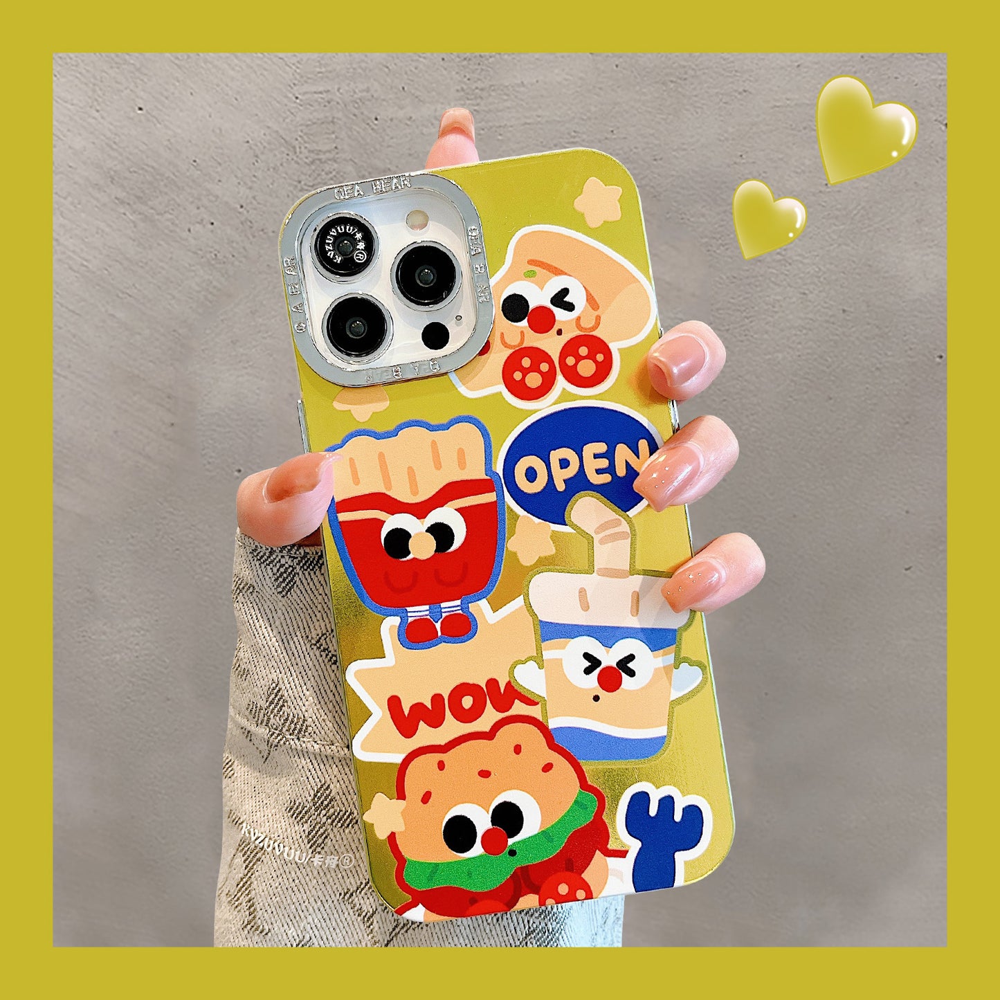 Accessories for iPhone 14 case iphone15promax fries burger lanyard 13 fun cartoon 12 cute new