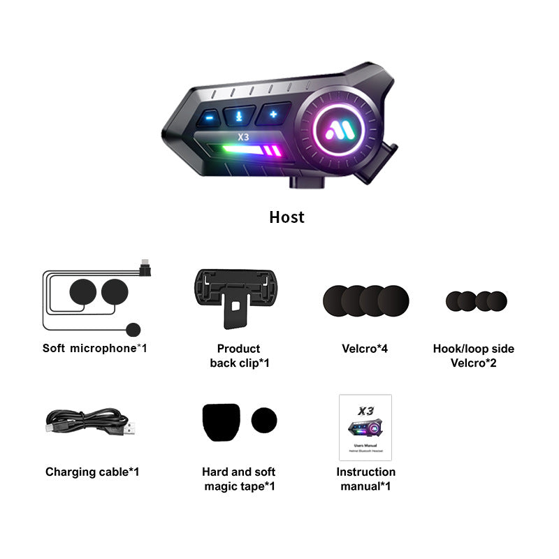 Riding Bluetooth waterproof noise reduction headset motorcycle helmet suitable for long-term use built-in microphone