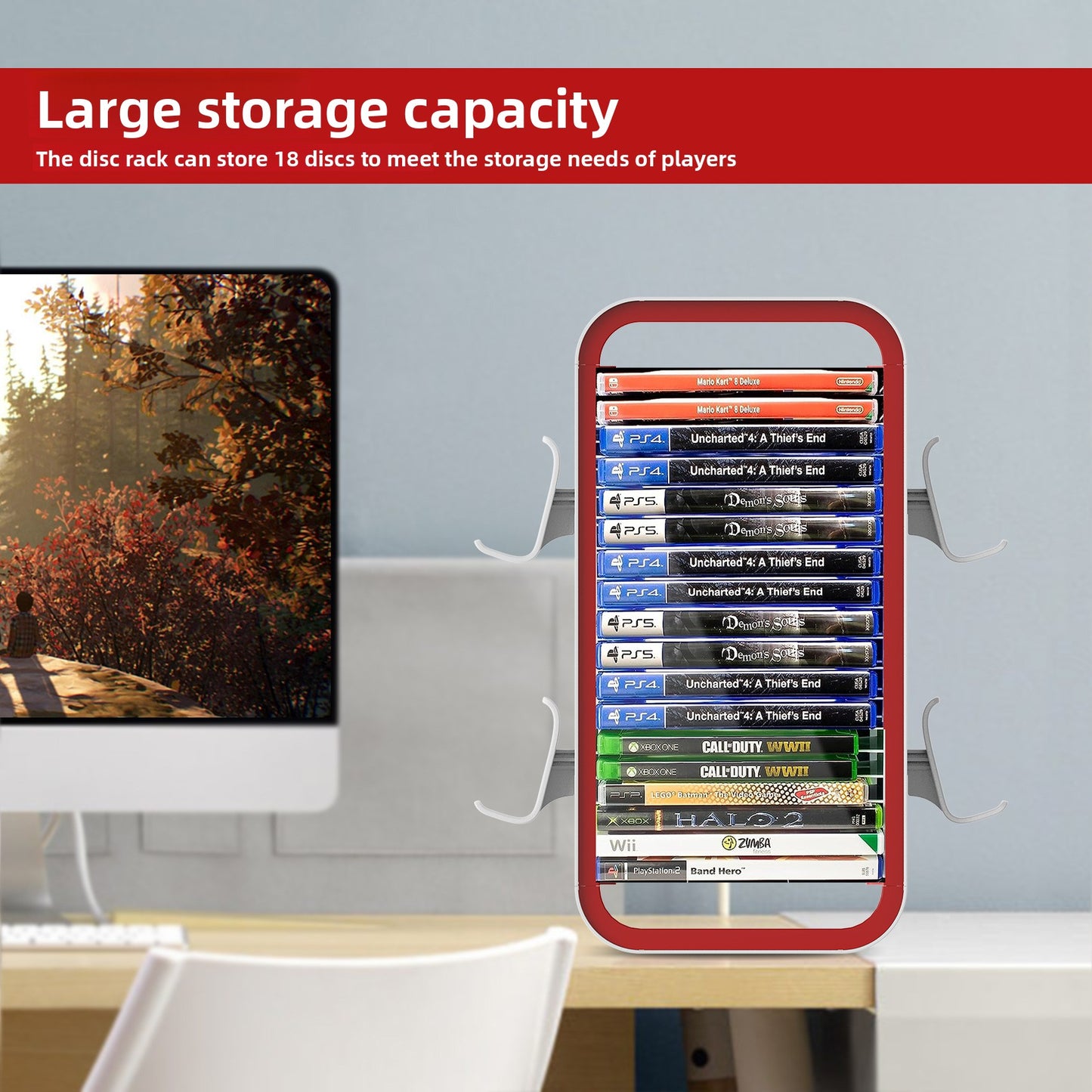Xbox Multifunction PS5 Game Disc Holder Game Small Disc Holder Storage Rack without Double Charge KP06