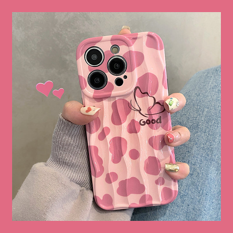 Accessories ins wind girl heart pink leopard print for apple 15promax mobile phone case iphone14pro new 13p