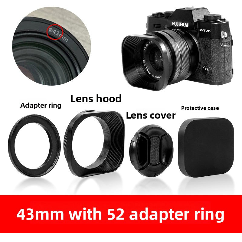 Square hood for Canon Sony Conn 16-50 Fuji 15-45/35 f2 52/43/46 mm Digital camera accessories
