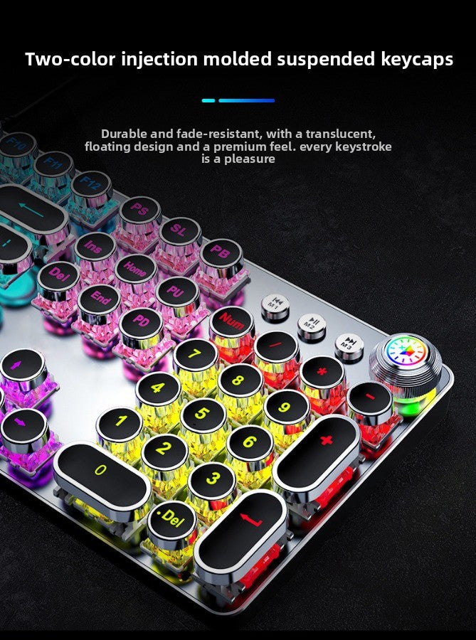 E-sports wired mechanical keyboard Metal keycap Mechanical axis keyboard and mouse headset Punk game keyboard and mouse