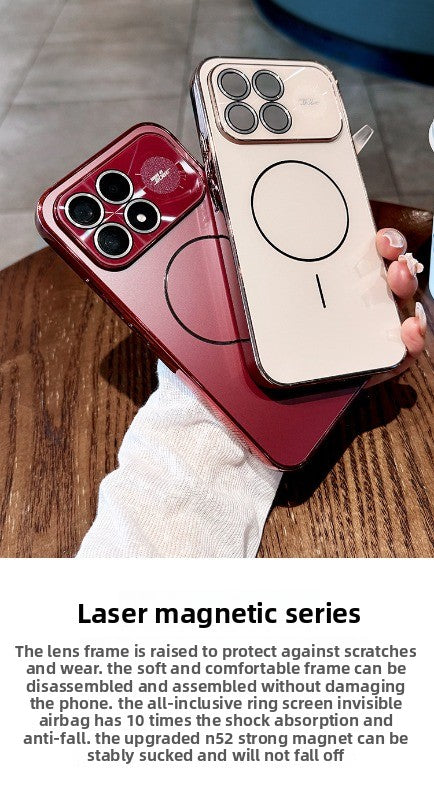 Laser thin ring For Redmi K100pro mobile phone case New k90 pro max integrated lens film all-inclusive protective case k80pro electroplated acrylic backplane case Phone Accessories