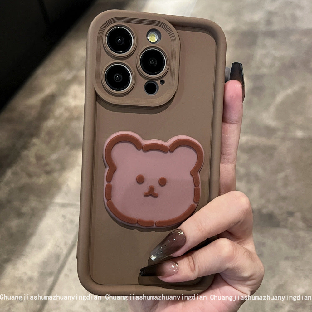 Accessories Pink Bear Soft Silicone Suitable for Apple 15 mobile phone case iphone14promax new 13 will not hit the case 12p