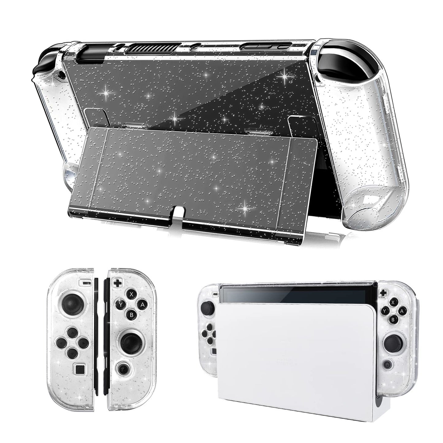 Switch OLED glitter crystal case for Nintendo switch OLED host protective case PC hard case