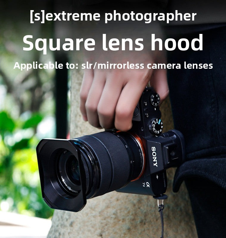Square hood for Sigma 18-50/56 f1.4 Fuji 15-45/16 -50 lens 52/55/62 mm digital camera accessories