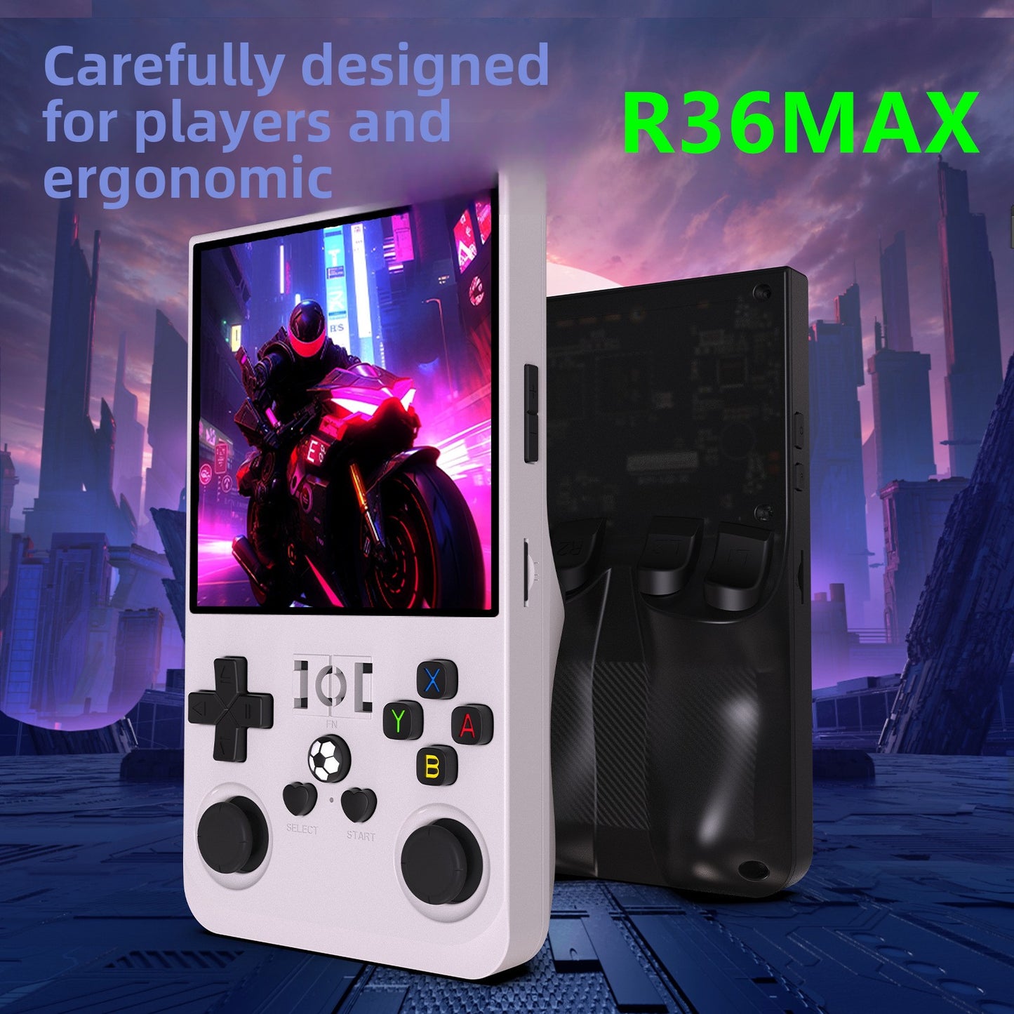 4"inch R36max IPS HD PSP Linux 4000mAh type C rechargable 2.4G Support wireless gamepad Ultra-Thin games Handheld Game Player consolepsp retro dual system