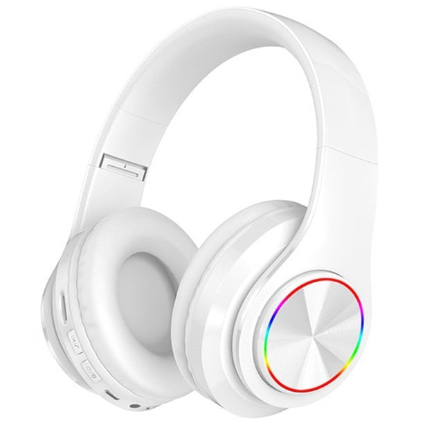 Accessories New B39 Headset Bluetooth Headset Wireless Subwoofer Headset Folding Card Colorful Light-emitting Headset