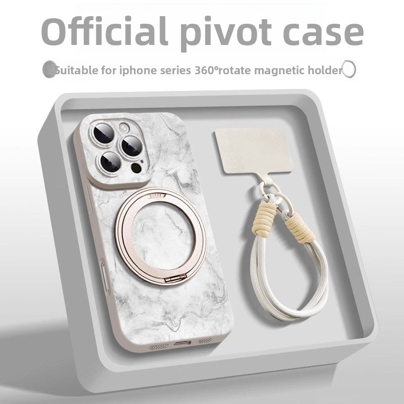 For iPhone 16promax mobile phone case iphone15 liquid silicone 360 ° magnetic suction bracket ultra-thin protective case anti-drop plus all-inclusive matte MagSafe hard case Phone accessories