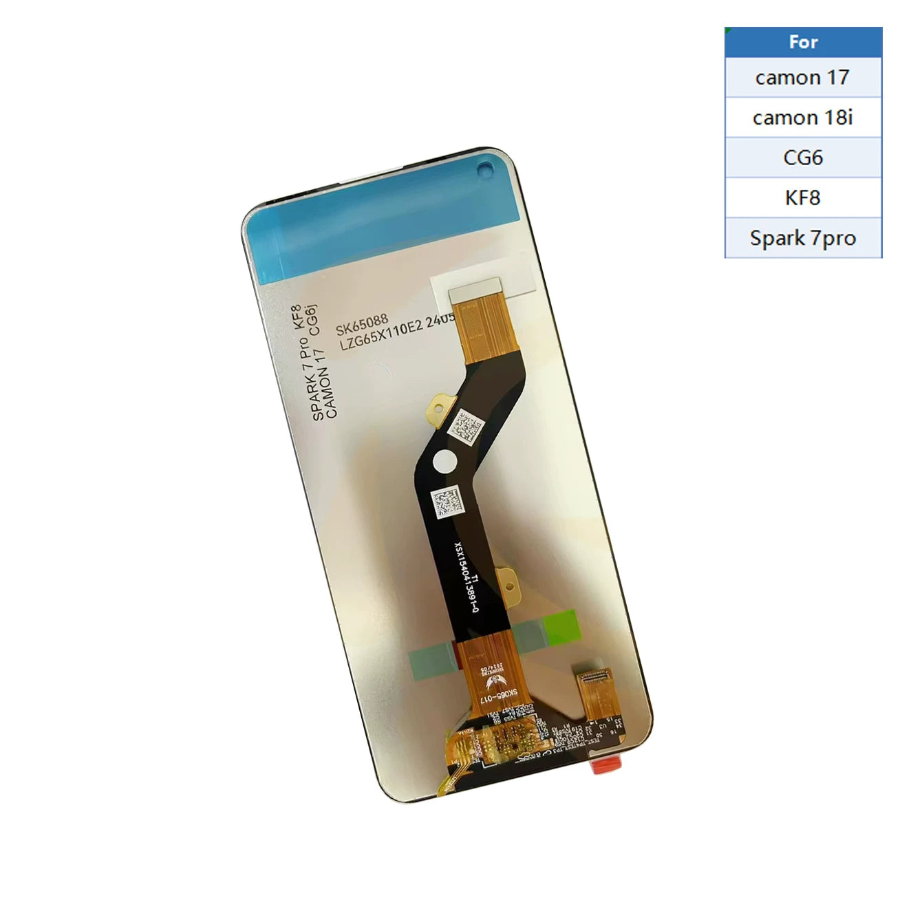 LCD Touch screen assembly for Tecno Spark 7Pro KF8 KG6K A49 KG5n X662 KG7