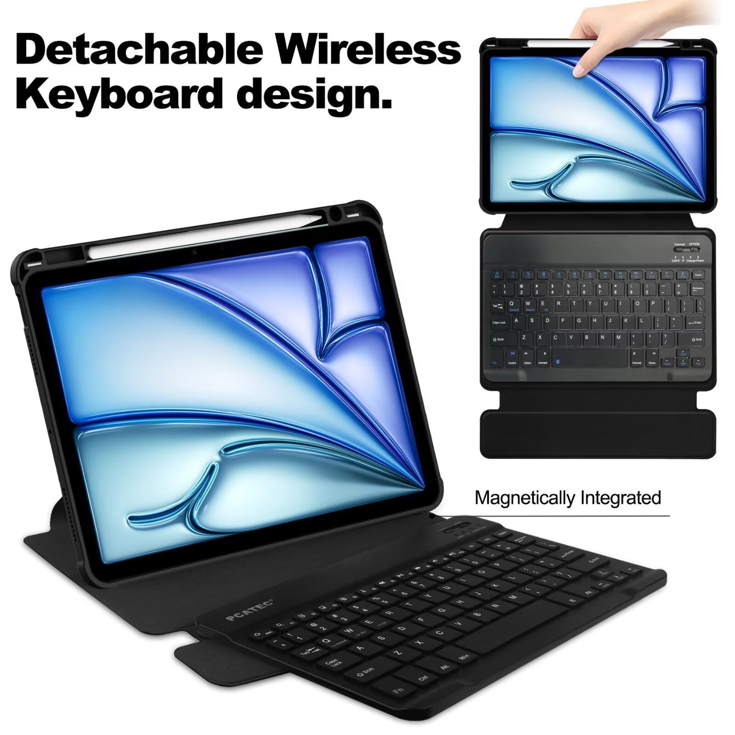 Applicable to 2024 iPad Air11 Bluetooth keyboard case 360 ° rotating acrylic bracket leather case protective Accessories