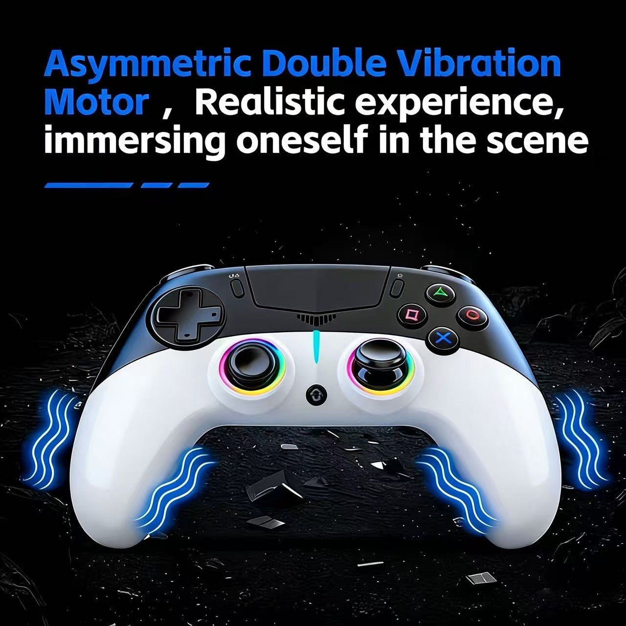 2025 new private model gamepad PS5 Bluetooth controller with RGB light macro programming with microphone