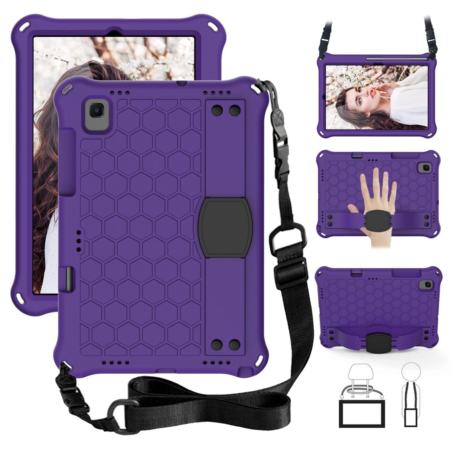 Applicable Samsung T500 Tablet A7 Protective Case EVA Children's Hand Holder T860 Pen Slot T720 Anti-drop 10.4 Shoulder Strap protective Accessories