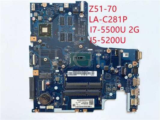 (Shipping fee not include)  motherboard system board Z51-70 LA-C281P I7-5500U 2G I5-5200U