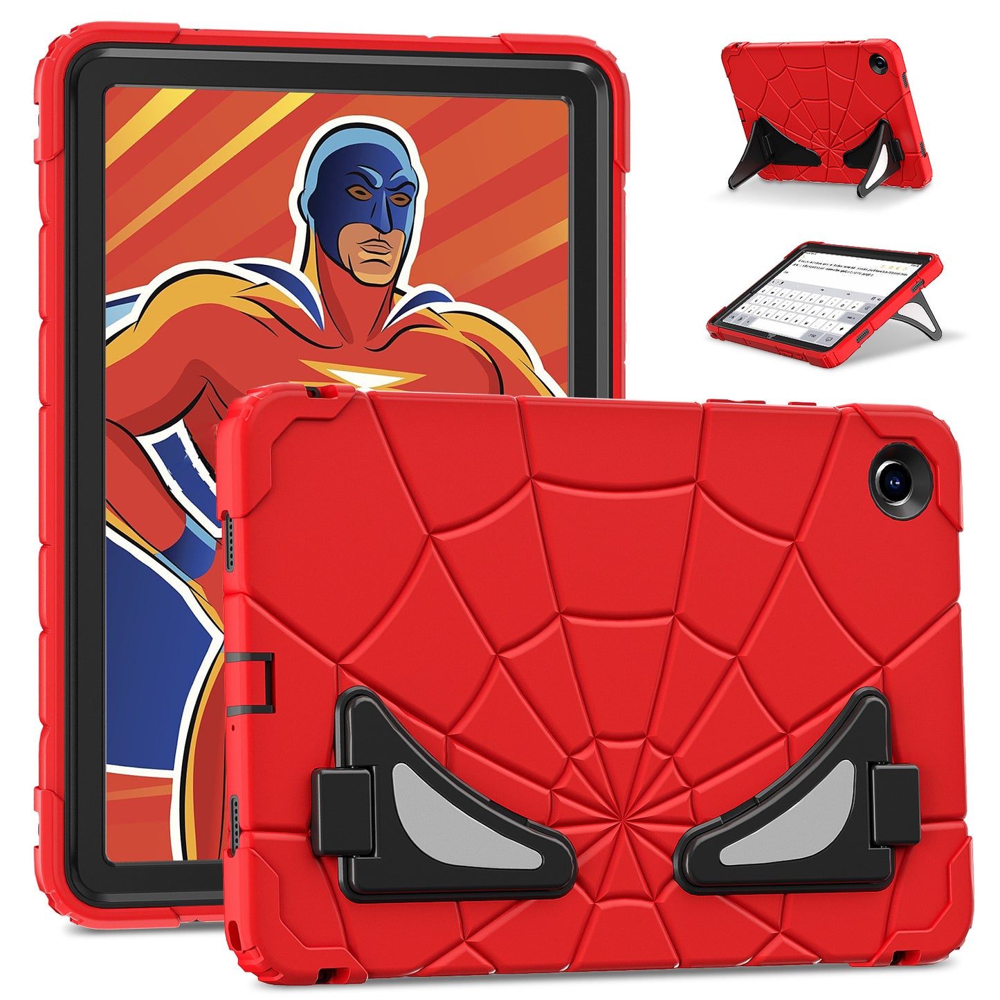 Applicable Samsung TAB A9 PLUS protective case Spider-Man A9 silicone A8 X200 bracket Children's anti-drop case protective Accessories