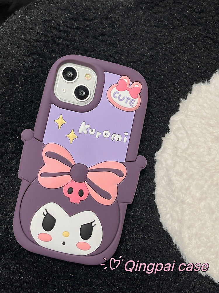 Accessories for Apple 14 mobile phone case three-dimensional purple Kulomie 13 new iphone14promax women's 12 silicon