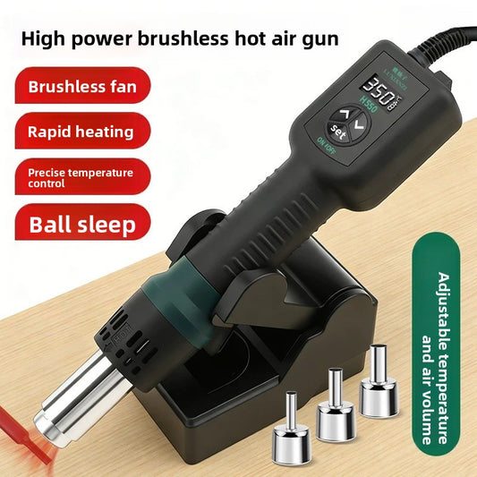 Portable digital brushless hot air gun high power dismantling and soldering table electronic main board repair hot air solder gun repair tools