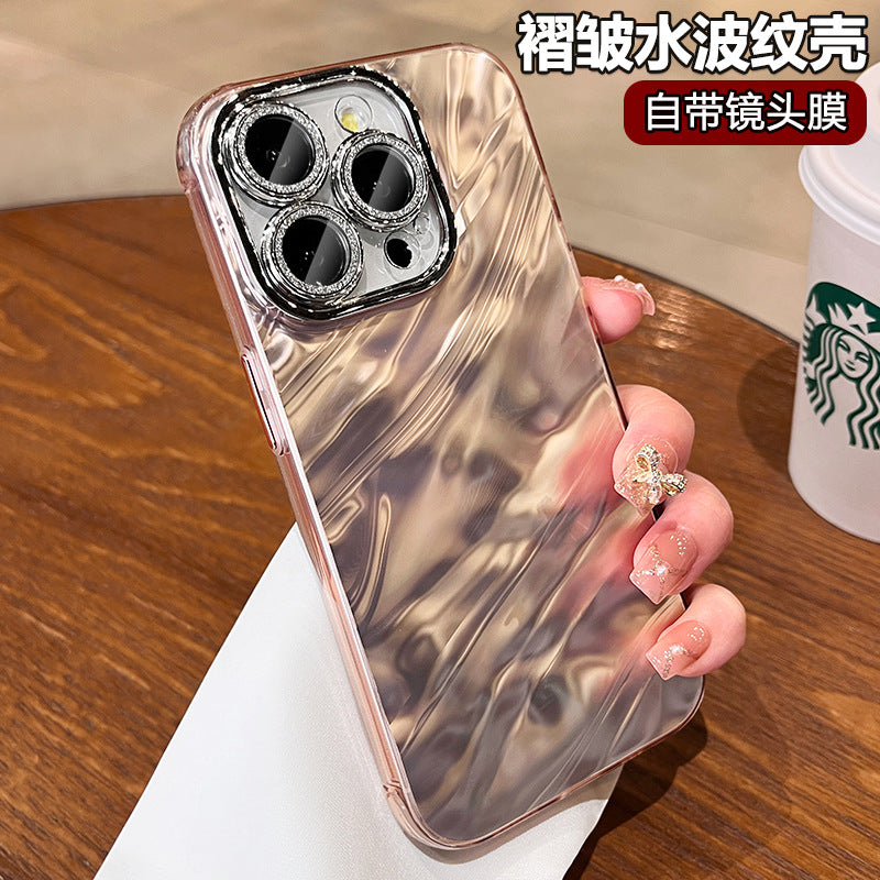 Accessories gradual change light water ripples suitable for apple 15promax mobile phone case new women iphone13 niche atmosphere