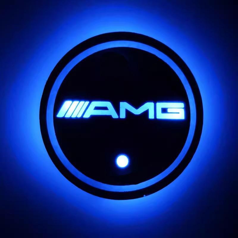 (Free shipping) Full brand Car LED light water coaster Colorful water coaster Car atmosphere light USB charging Non-slip mat