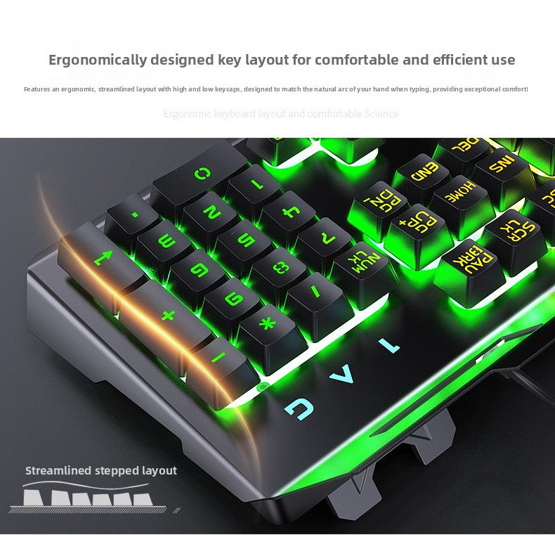 Silver Condor game keyboard, mouse and earphones three-piece set, mechanical feel keyboard and mouse kit
