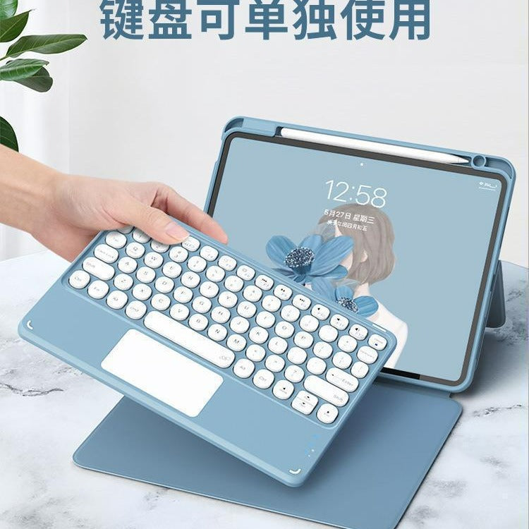 For IPAD 10th generation 10.9 protective case AIr5 tablet 4 Bluetooth keyboard 10.2 Magnetic rotary leather case protective Accessories