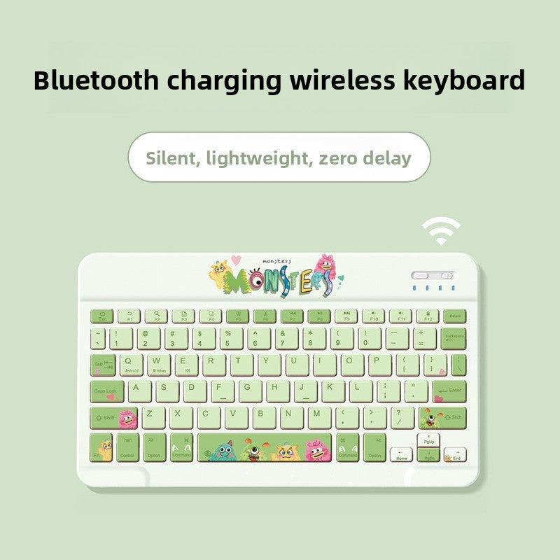 Wireless Bluetooth Keyboard Set For Apple Huawei Xiaomi Tablet PC Special External iPad Keyboard Mouse Set Office Silent No Delay Comfortable and Thin Little Monster Tablet Accessories