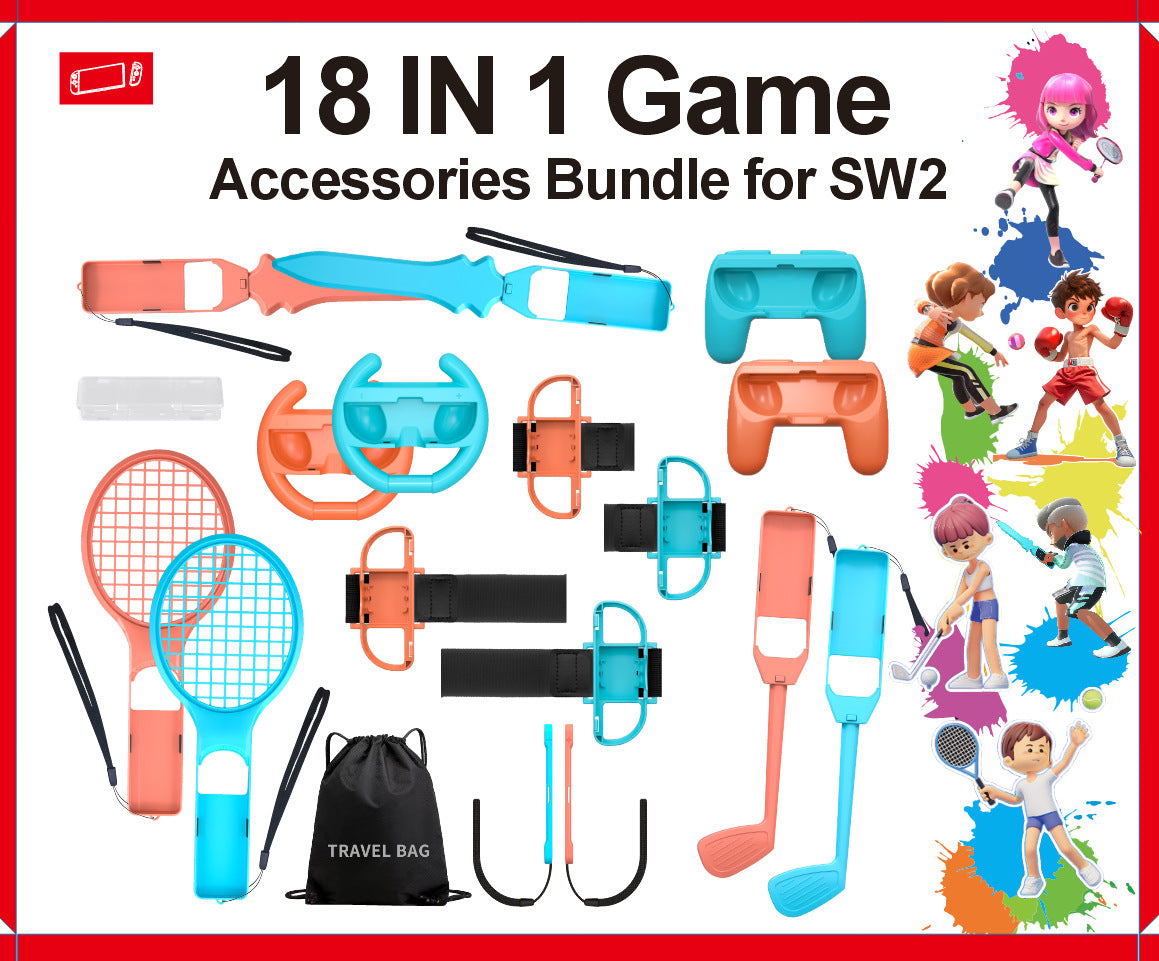 New SWITCH2 sports set 18-in-1 combination set Somatosensory game accessories set NS2 all-in-one