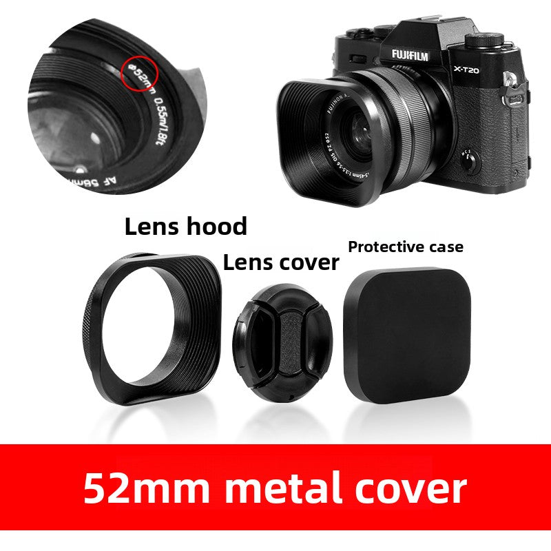 Square hood for Canon Sony Conn 16-50 Fuji 15-45/35 f2 52/43/46 mm Digital camera accessories