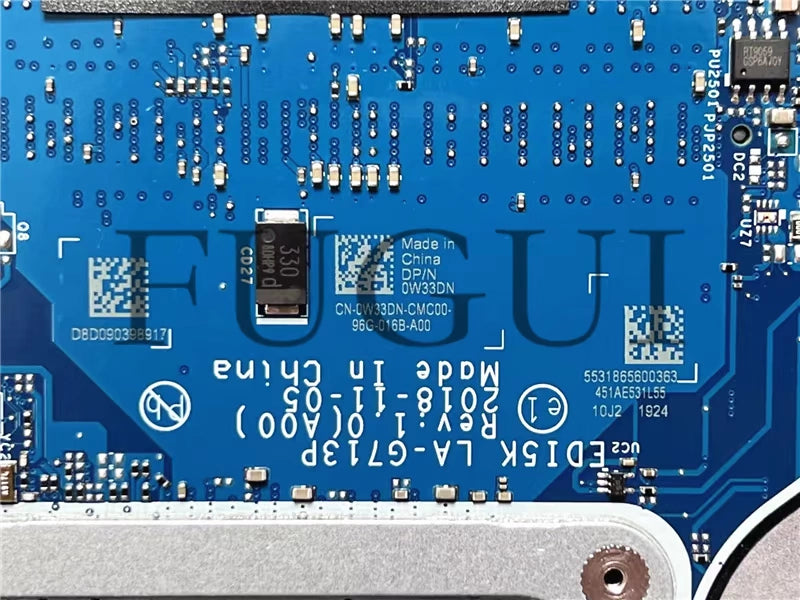 (Shipping fee not include)全新Dellmotherboard system board 3581 3584 CN-0W33DN I3-7020U R5M230 2GB LA-G713P