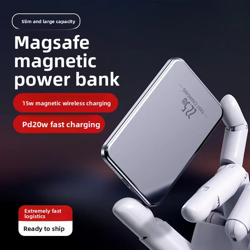 Metal magnetic power bank super fast charging 20000mAh mini compact portable mobile phone mobile power supply