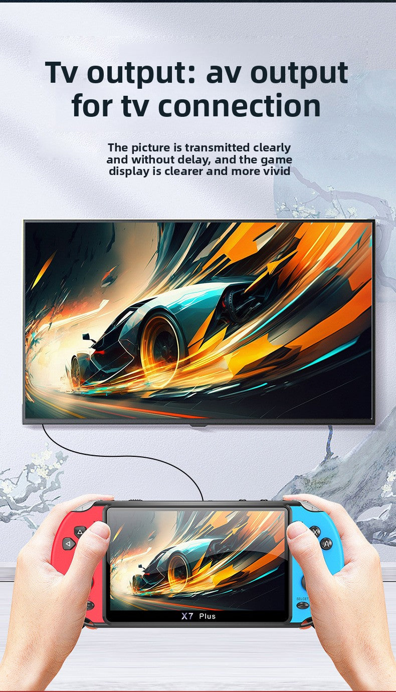 5.5" inch x7plus IPS HD Dual joystick 2000mAh rechargable gamepad games Handheld Game Player console retro nostalgic GBA handheld