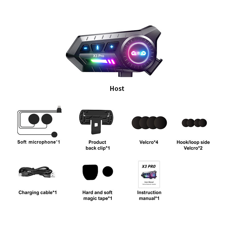Riding Bluetooth waterproof noise reduction headset motorcycle helmet suitable for long-term use built-in microphone