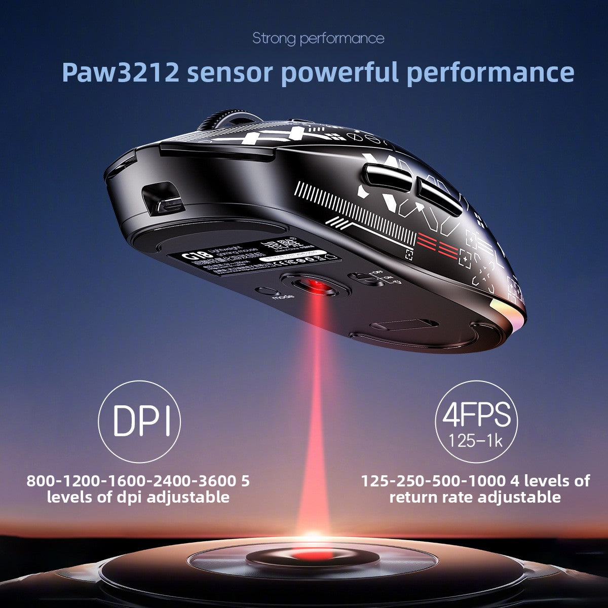 Silver Diao G18 Bluetooth wireless three-mode lightweight mouse game e-sports desktop computer RGB wired